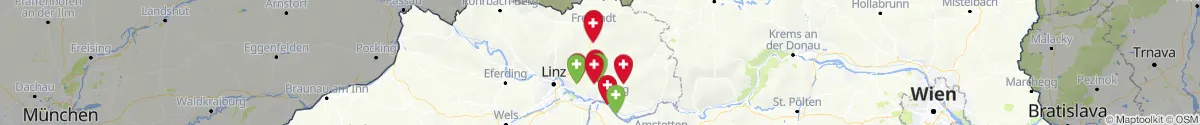 Kartenansicht für Apotheken-Notdienste in der Nähe von Sankt Leonhard bei Freistadt (Freistadt, Oberösterreich)